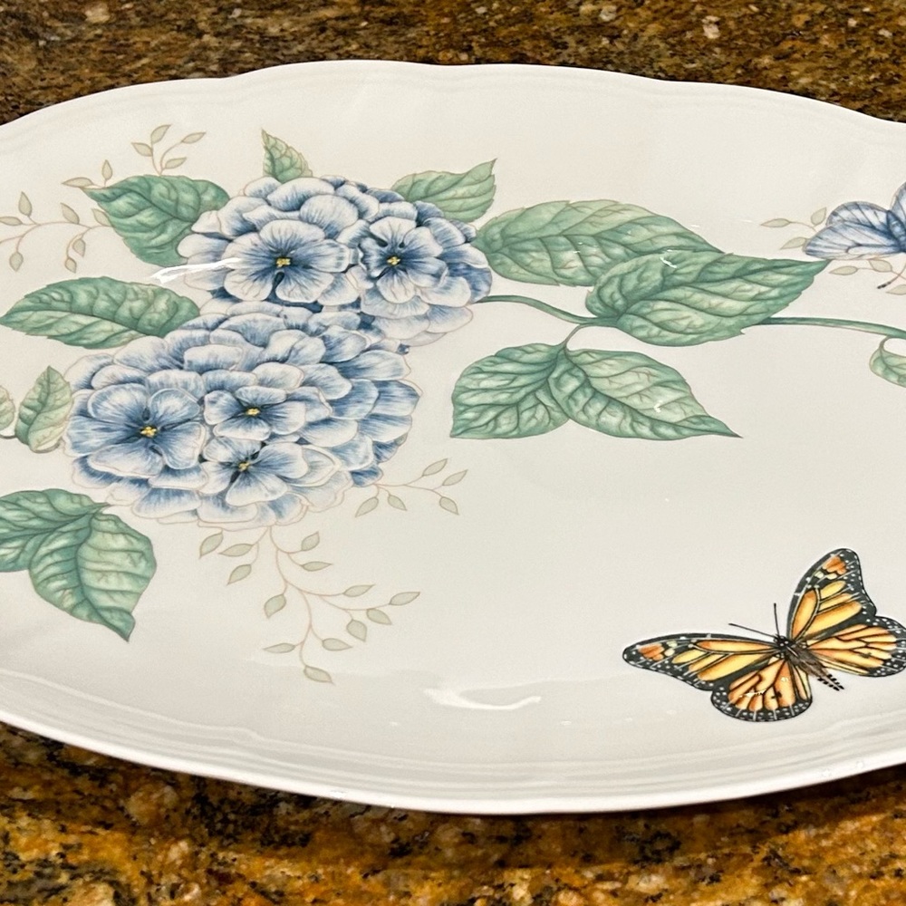 Lenox large oval platter “ Butterfly Meadow “
